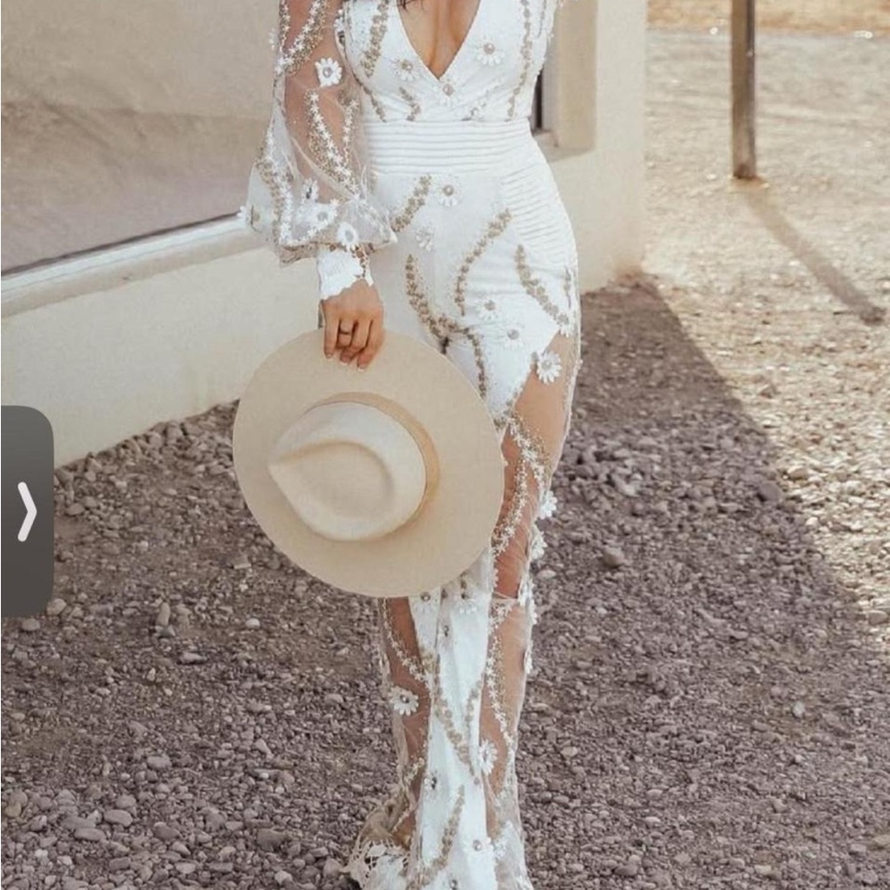 Zhivago White and Cream Sheer Jumpsuit